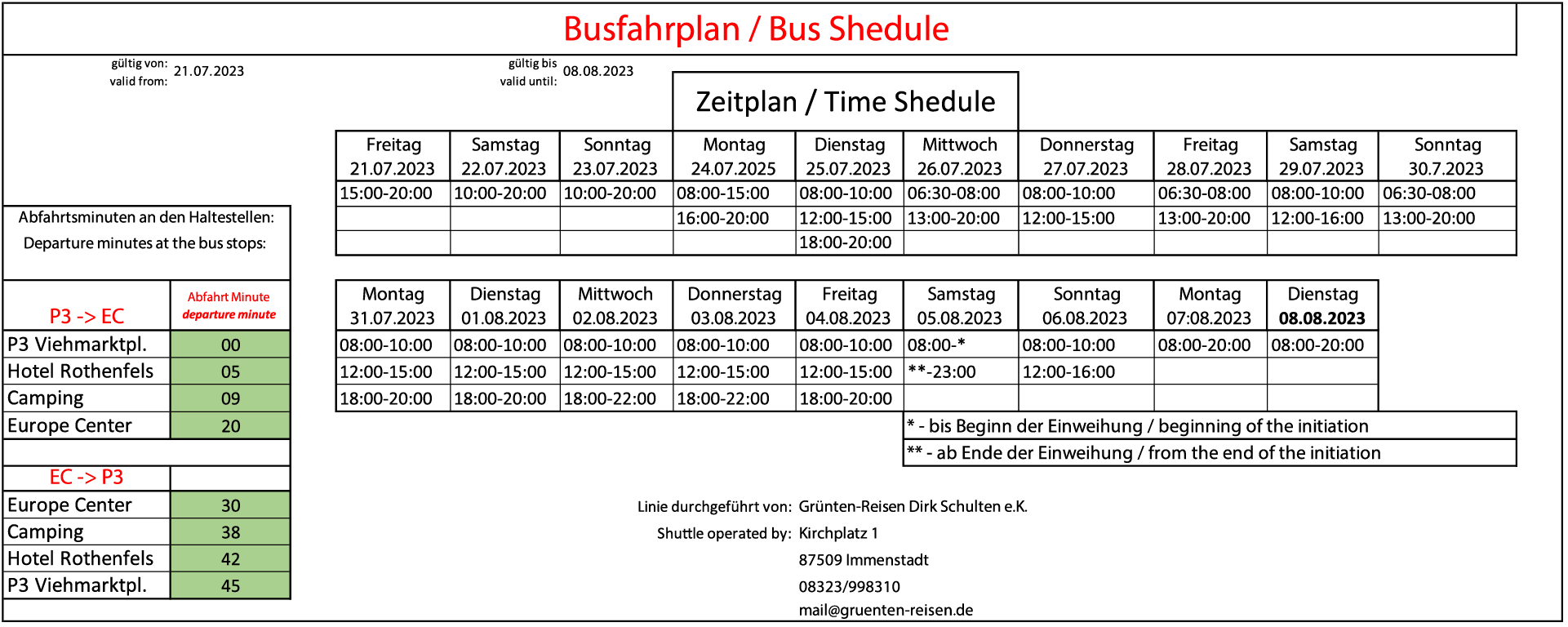 SC bus schedule 2023